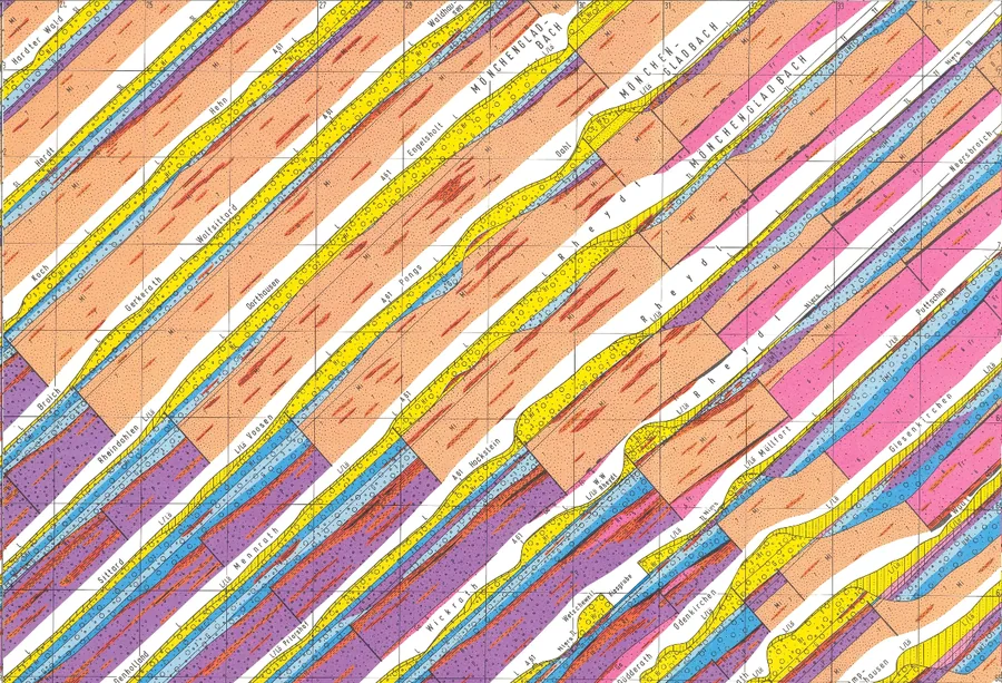 Geologische Bodenkarte von Mönchengladbach – lössbedeckte Terrassen mit Sand- und Kiesschichten am Niederrhein